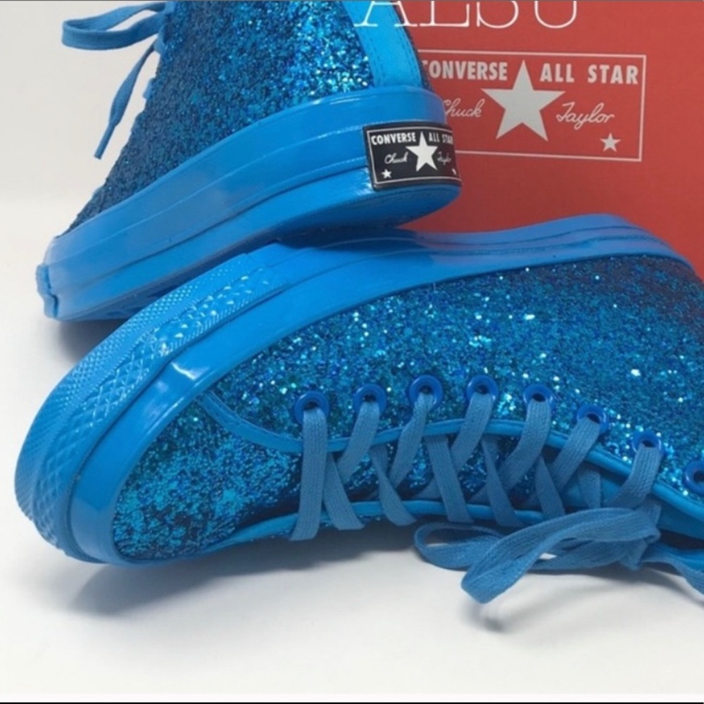 Converse Chuck 70 HI Glitter✨Blue Hero W AUTHENTIC - Picture 8 of 8